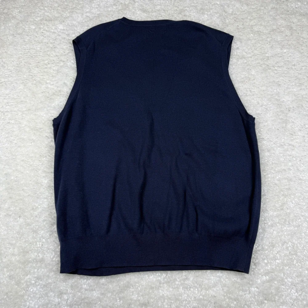 Polo Ralph Lauren Sweater Vest Men XL Navy Blue Pima Cotton V-Neck Pony Logo